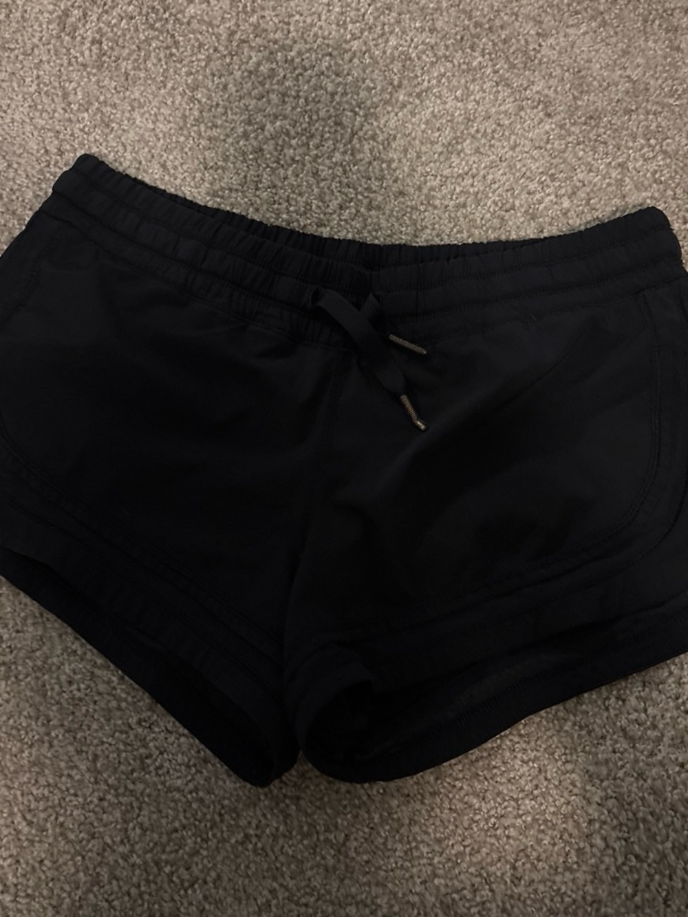 lululemon athletica Black Elastic-Waist Athletic Shorts